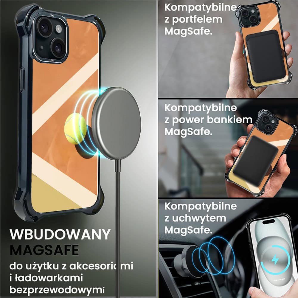 Etui do iPhone 15, Ibizu DropGuard Ultra z MagSafe, Move, Tenis (4)
