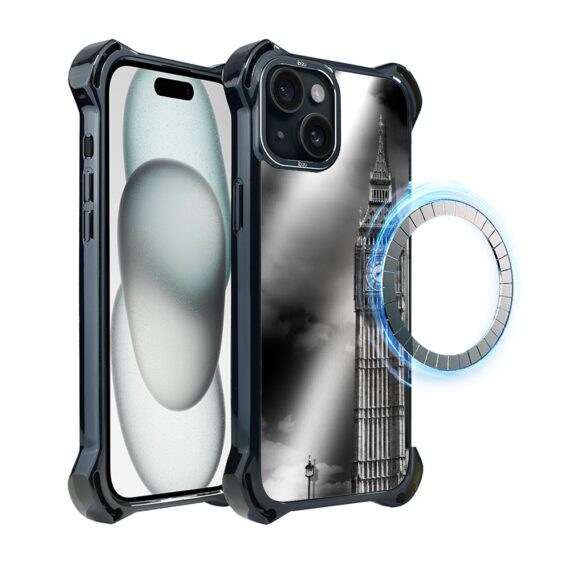 Etui do iPhone 15, Ibizu DropGuard Ultra z MagSafe, Noir City, Big Ben (3)