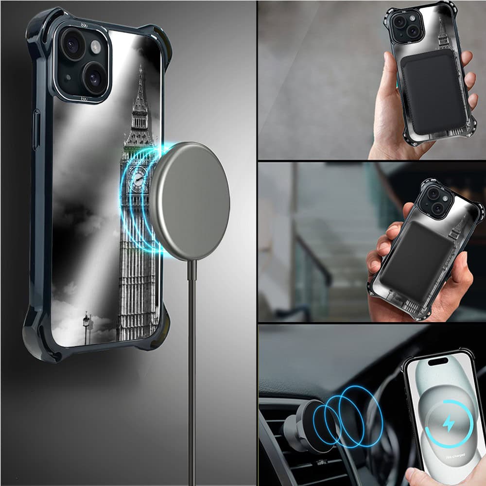 Etui do iPhone 15, Ibizu DropGuard Ultra z MagSafe, Noir City, Big Ben (4)