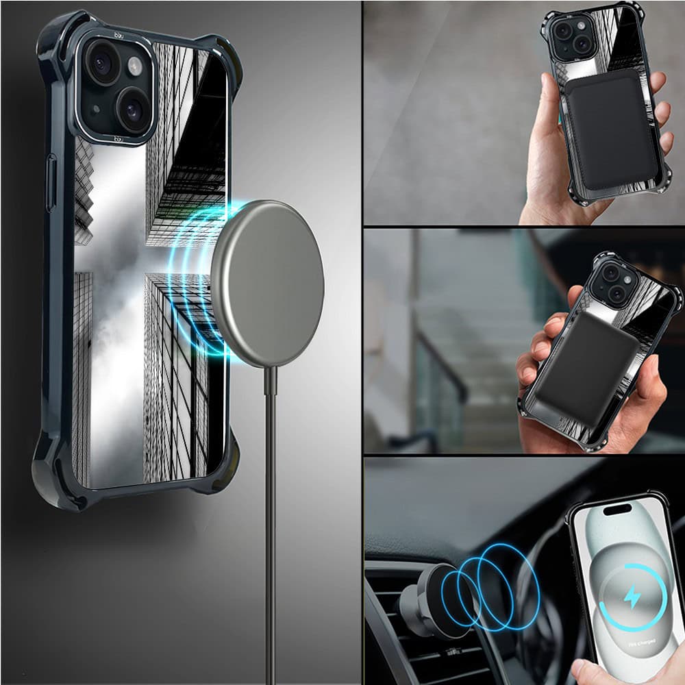 Etui do iPhone 15, Ibizu DropGuard Ultra z MagSafe, Noir City, Drapacze Chmur (1)