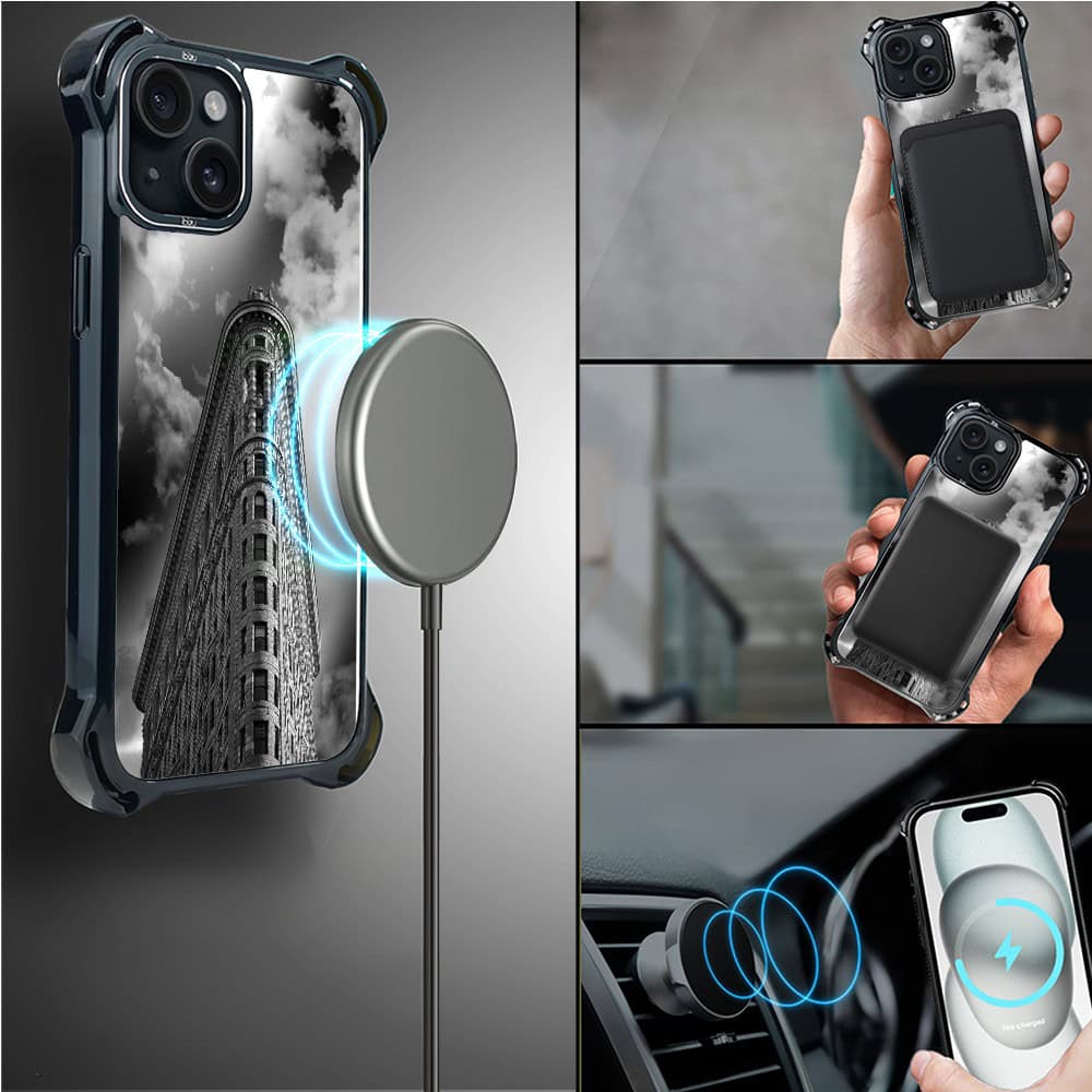 Etui do iPhone 15, Ibizu DropGuard Ultra z MagSafe, Noir City, Flatiron (4)