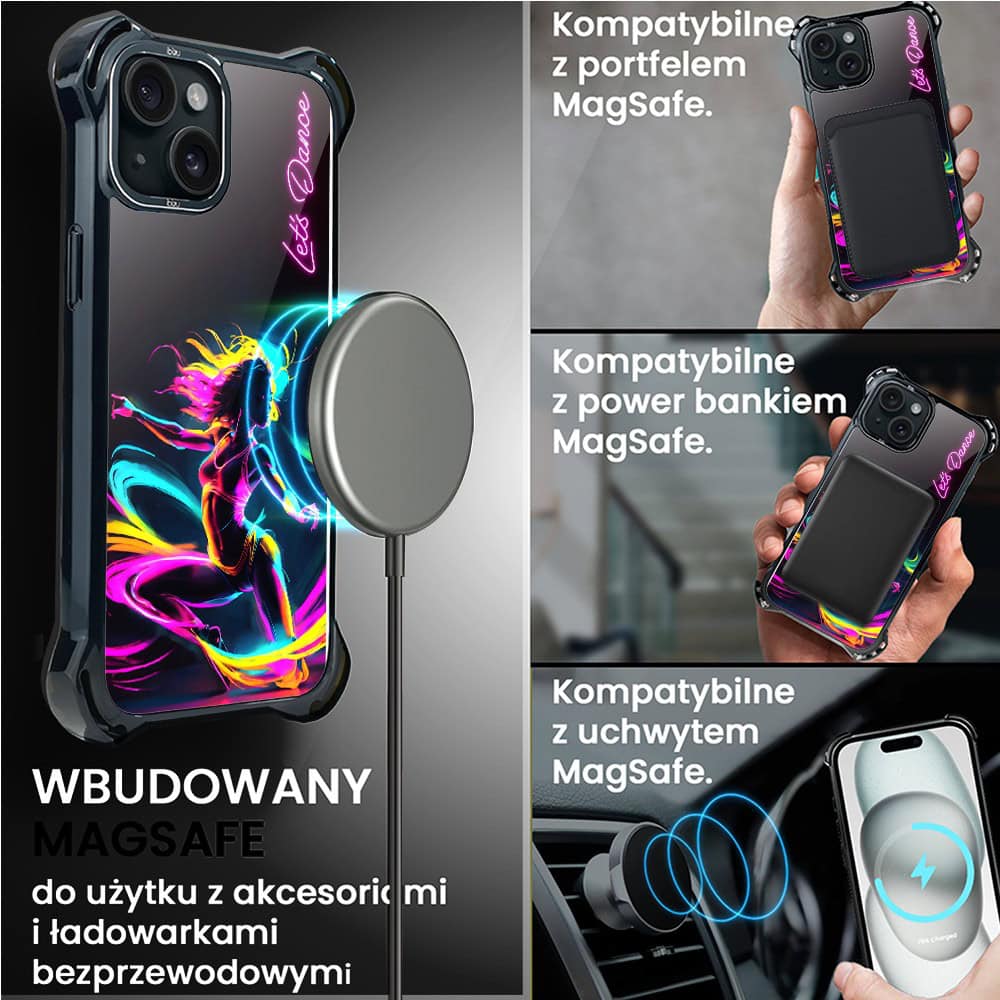 Etui do iPhone 15 Plus, Ibizu DropGuard Ultra z MagSafe, #ElectroMove, Taneczny rytm (4)