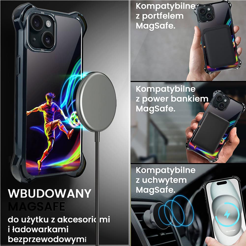 Etui do iPhone 15 Plus, Ibizu DropGuard Ultra z MagSafe, #ElectroMove, W rytmie piłki nożnej (4)