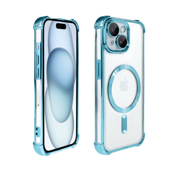 Etui do iPhone 15 Plus Magsafe Luxury Anti-Shock Lens Protect, morskie