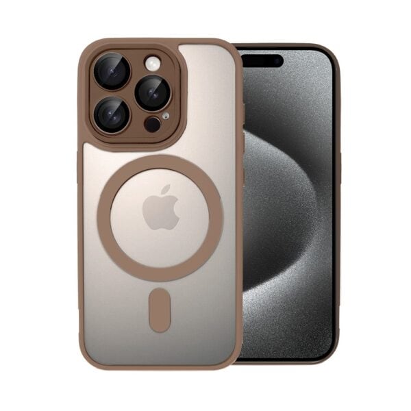 Etui do iPhone 15 Pro Color Flush z Magsafe, z osłoną aparatu, pustynny brąz
