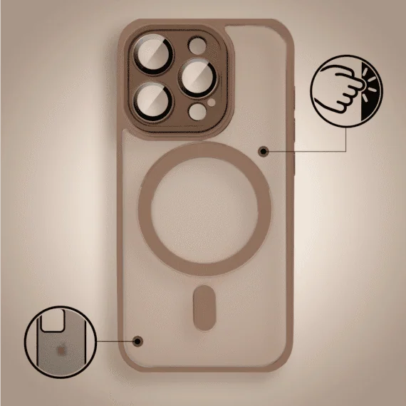 Etui do iPhone 15 Pro Max Color Flush z Magsafe, z osłoną aparatu, pustynny brąz (5)