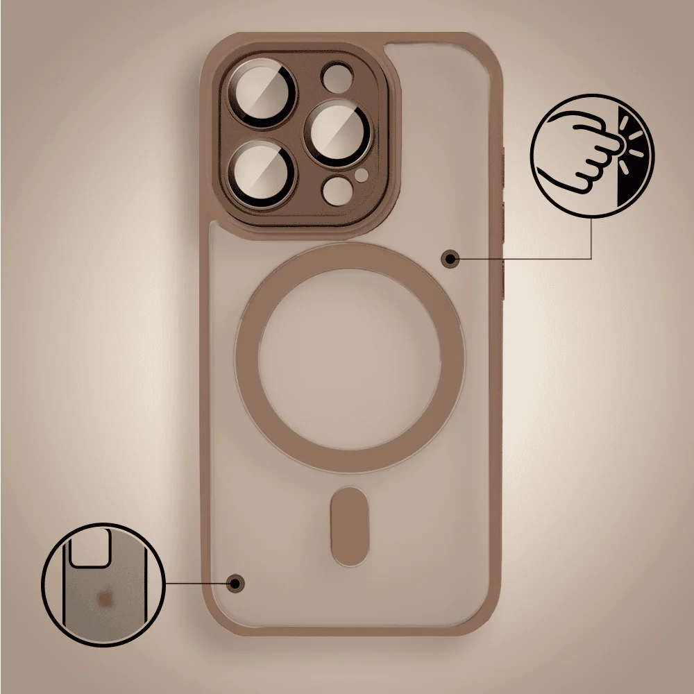Etui do iPhone 15 Pro Max Color Flush z Magsafe, z osłoną aparatu, pustynny brąz (5)