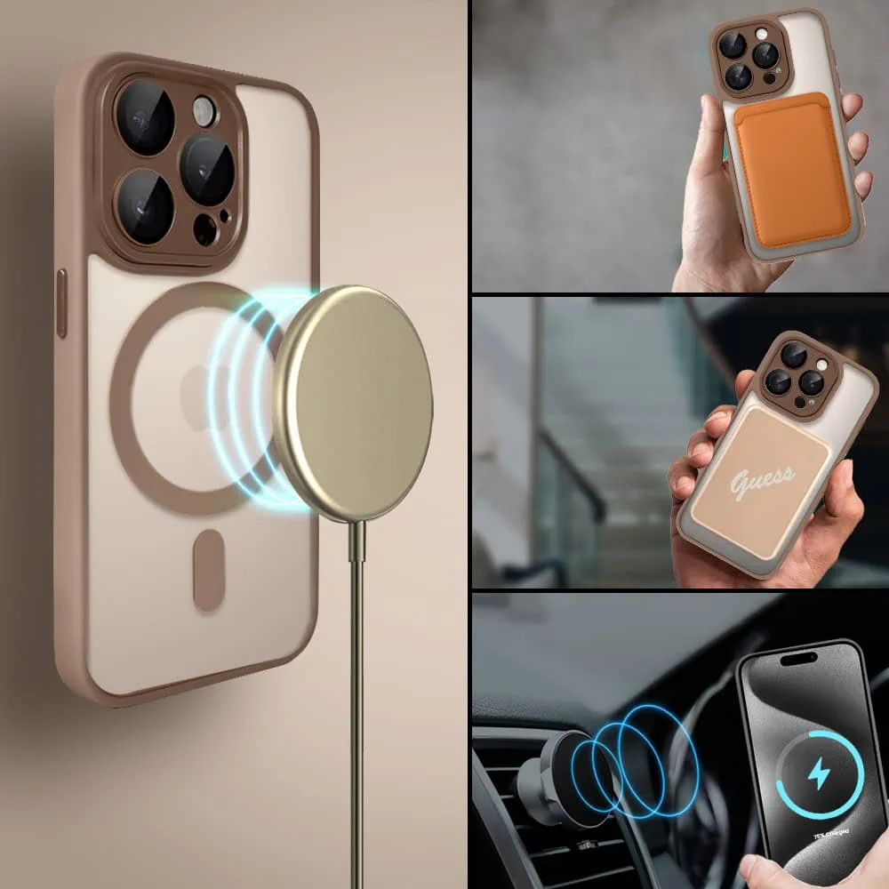 Etui do iPhone 15 Pro Max Color Flush z Magsafe, z osłoną aparatu, pustynny brąz (6)