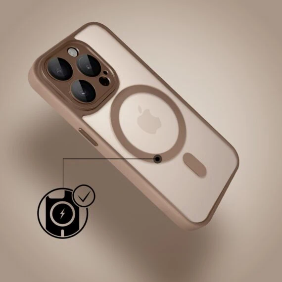 Etui do iPhone 15 Pro Max Color Flush z Magsafe, z osłoną aparatu, pustynny brąz (7)