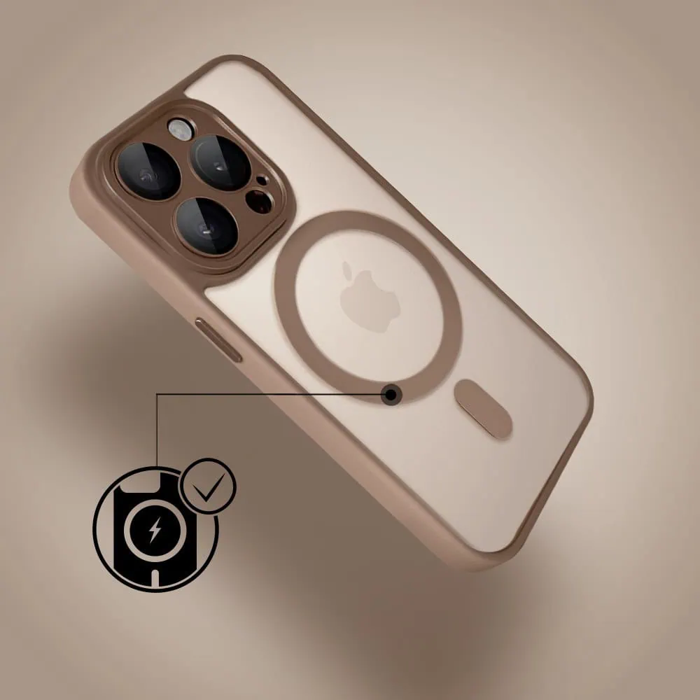 Etui do iPhone 15 Pro Max Color Flush z Magsafe, z osłoną aparatu, pustynny brąz (7)