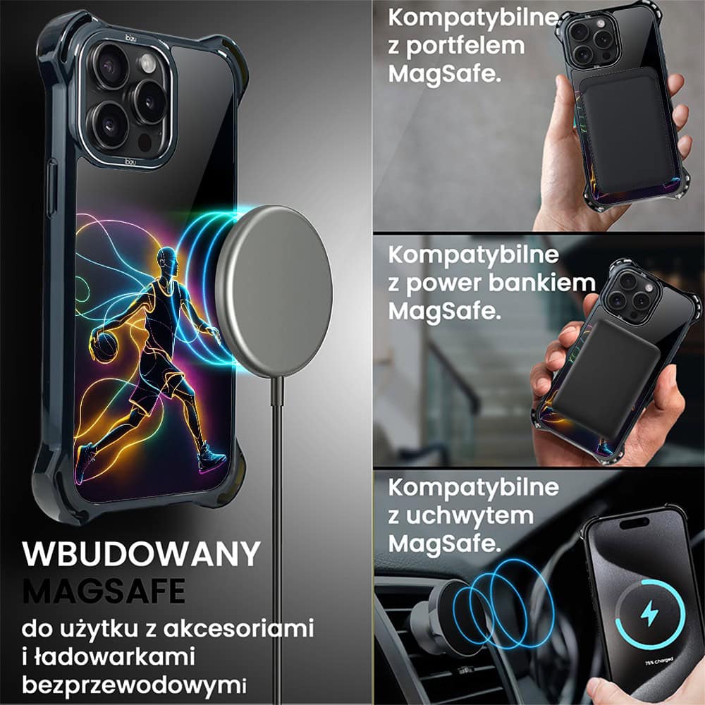 Etui do iPhone 15 Pro Max, Ibizu DropGuard Ultra z MagSafe, #ElectroMove, Duch koszykówki (2)