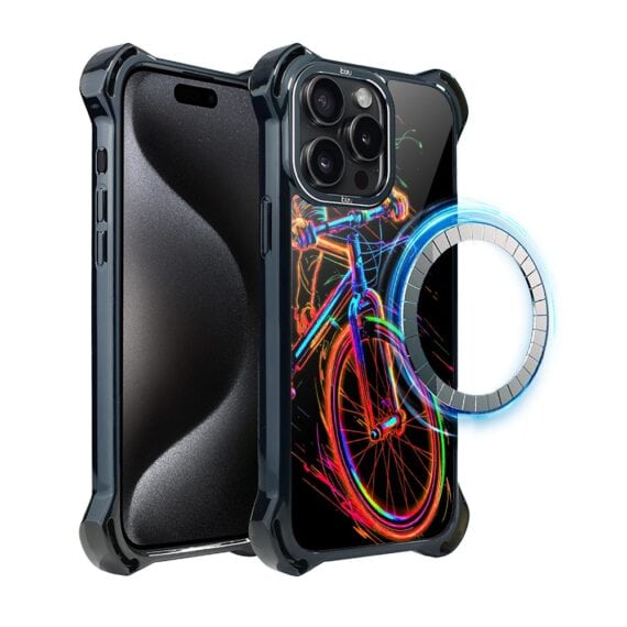 Etui do iPhone 15 Pro Max, Ibizu DropGuard Ultra z MagSafe, #ElectroMove, Rowerowa wibracja (7)