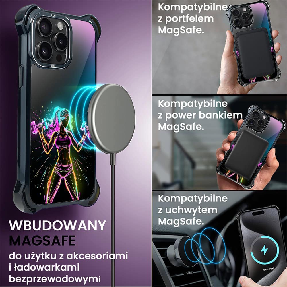 Etui do iPhone 15 Pro Max, Ibizu DropGuard Ultra z MagSafe, #ElectroMove, Wibracja fitness (2)