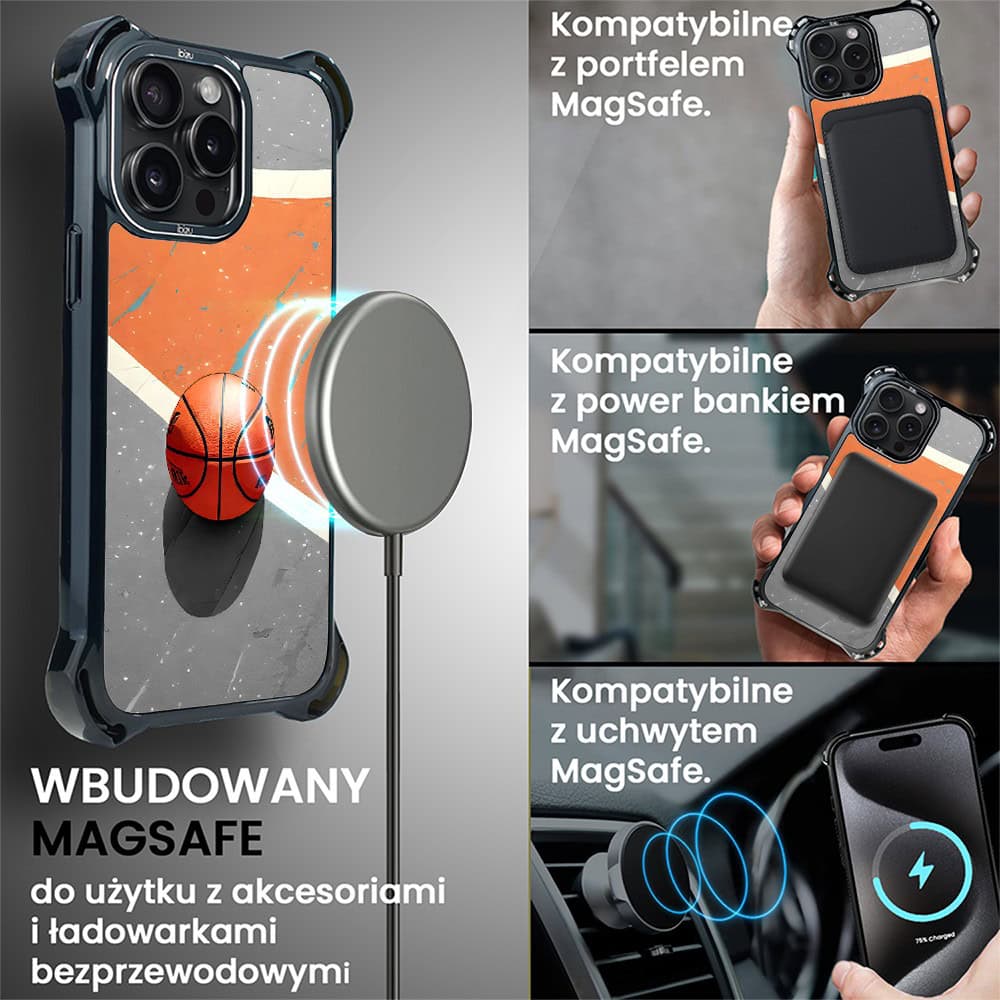 Etui do iPhone 15 Pro Max, Ibizu DropGuard Ultra z MagSafe, #Move, Koszykówka (2)