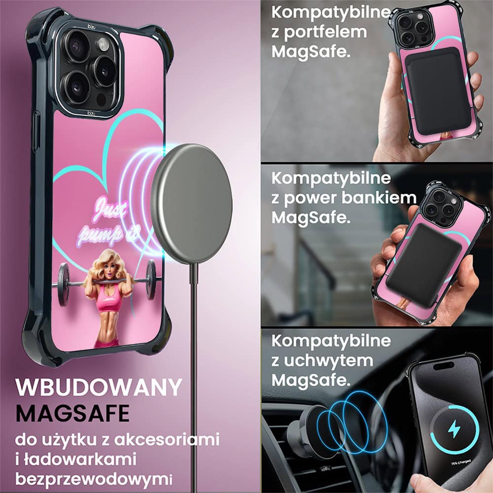 Etui do iPhone 15 Pro Max, Ibizu DropGuard Ultra z MagSafe, #Move, Pump it love (2)