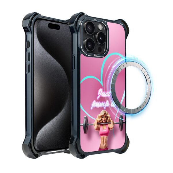 Etui do iPhone 15 Pro IBIZU DropGuard Ultra z MagSafe, #Move, Pump it love