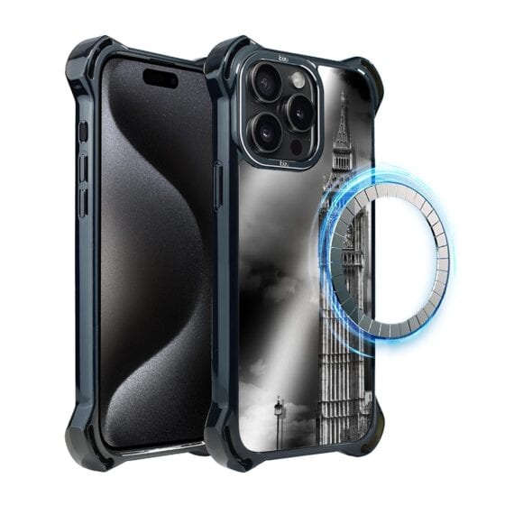 Etui do iPhone 15 Pro Max, Ibizu DropGuard Ultra z MagSafe, Noir City, Big Ben (7)