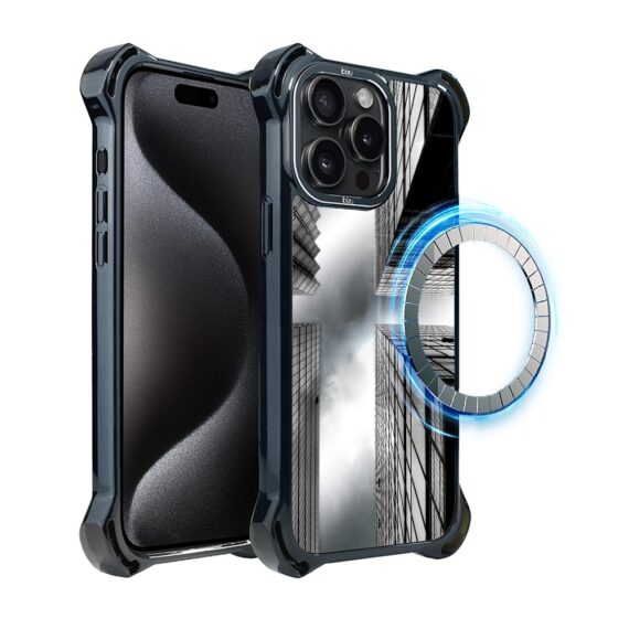 Etui do iPhone 15 Pro Max, Ibizu DropGuard Ultra z MagSafe, Noir City, Drapacze Chmur (3)