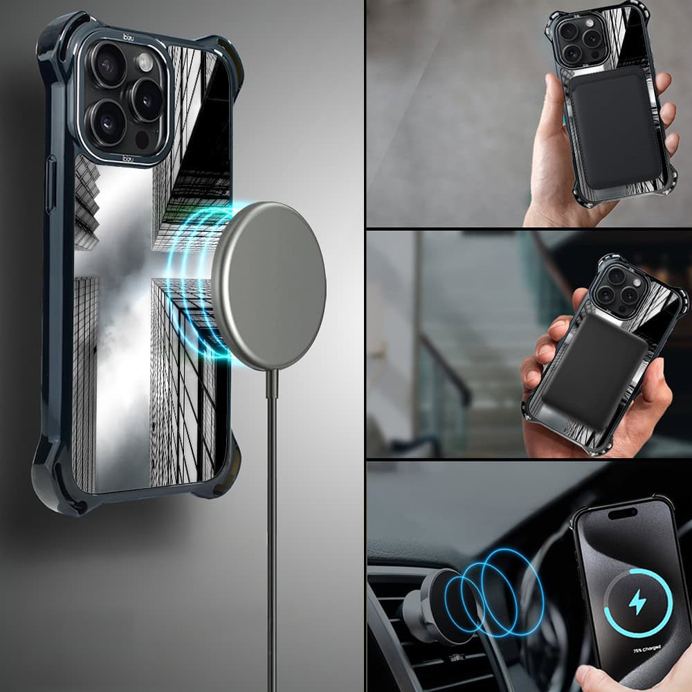 Etui do iPhone 15 Pro Max, Ibizu DropGuard Ultra z MagSafe, Noir City, Drapacze Chmur (6)