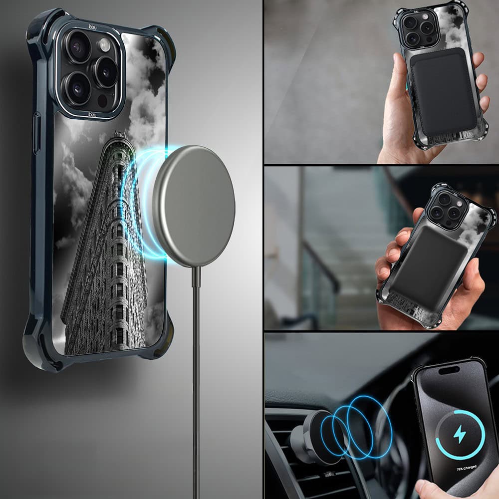 Etui do iPhone 15 Pro Max, Ibizu DropGuard Ultra z MagSafe, Noir City, Flatiron (2)