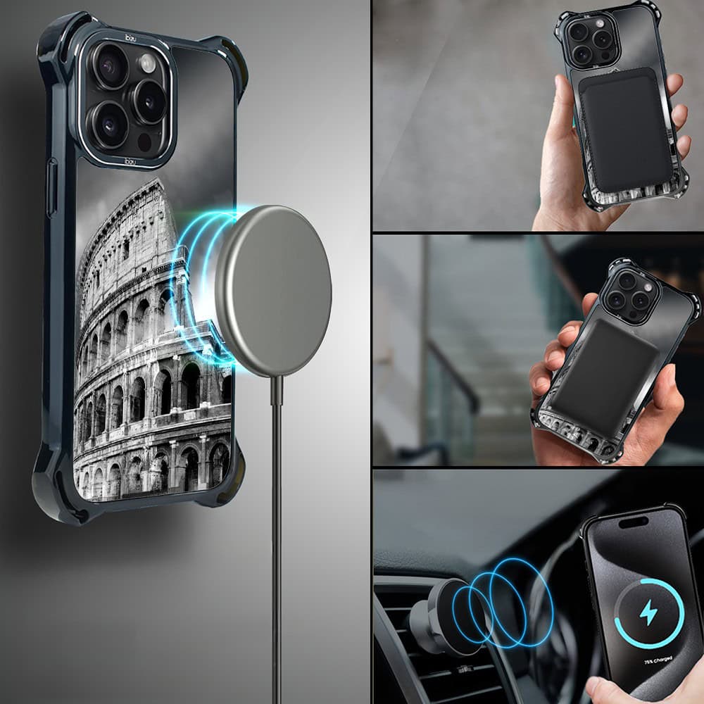 Etui do iPhone 15 Pro Max, Ibizu DropGuard Ultra z MagSafe, Noir City, Koloseum (3)