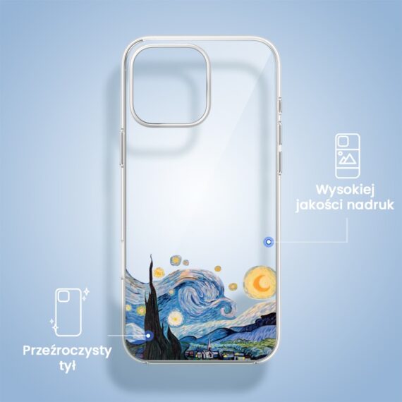 Etui do iPhone 15 Pro Max, obraz Van Gogh, przeźroczyste (1)