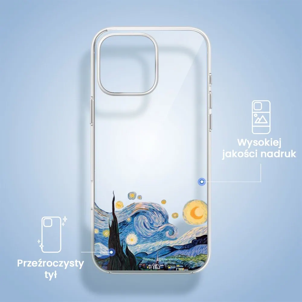 Etui do iPhone 15 Pro Max, obraz Van Gogh, przeźroczyste (1)