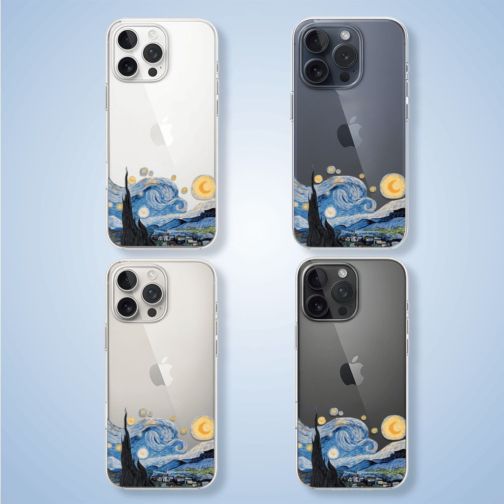 Etui do iPhone 15 Pro Max, obraz Van Gogh, przeźroczyste (2)