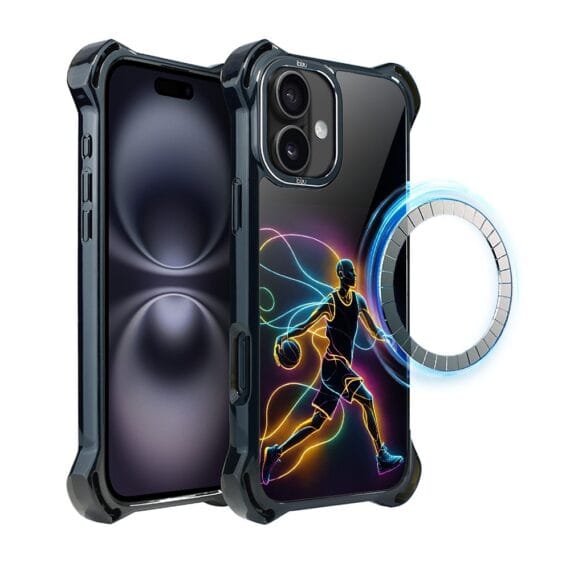 Etui do iPhone 16, Ibizu DropGuard Ultra z MagSafe, ElectroMove, Duch koszykówki (3)