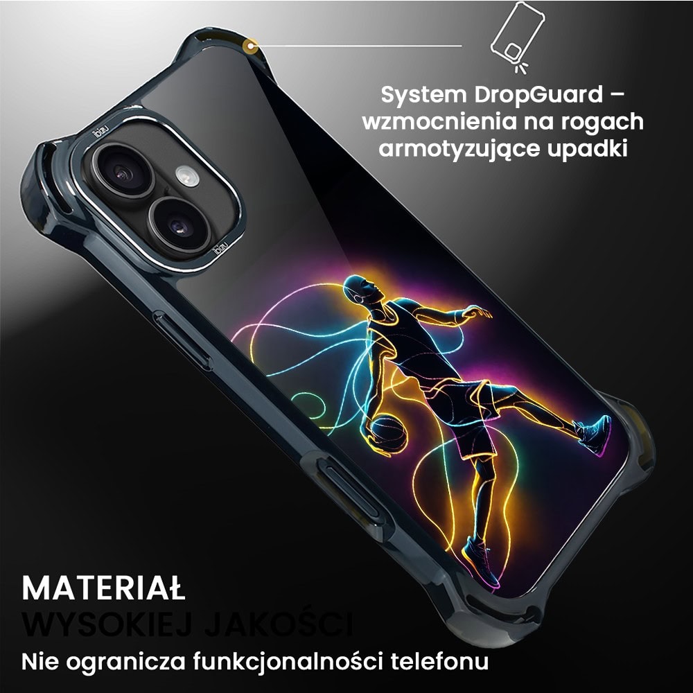 Etui do iPhone 16, Ibizu DropGuard Ultra z MagSafe, ElectroMove, Duch koszykówki (8)