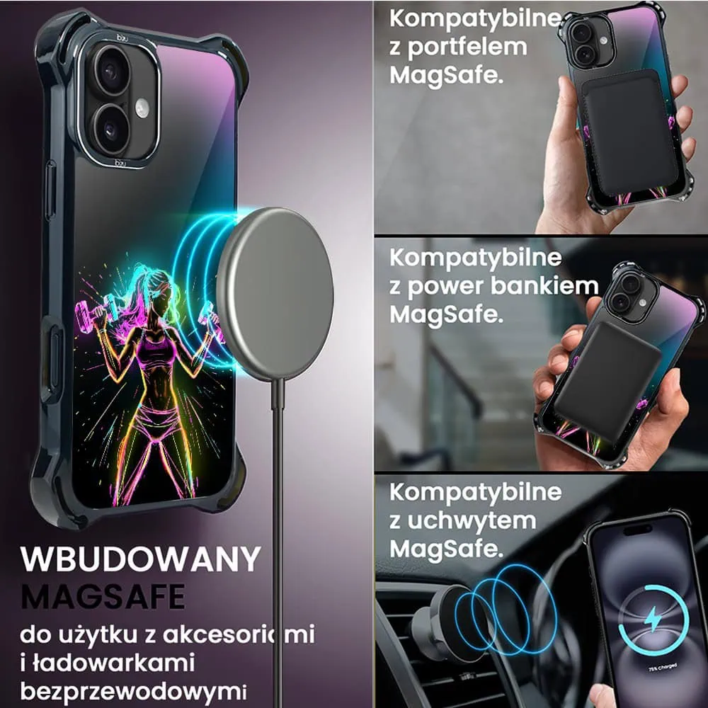 Etui do iPhone 16, Ibizu DropGuard Ultra z MagSafe, ElectroMove, Wibracja fitness (4)