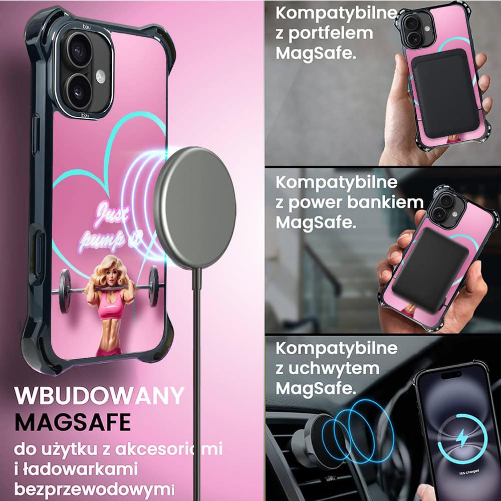 Etui do iPhone 16, Ibizu DropGuard Ultra z MagSafe, Move, Pump it love (1)