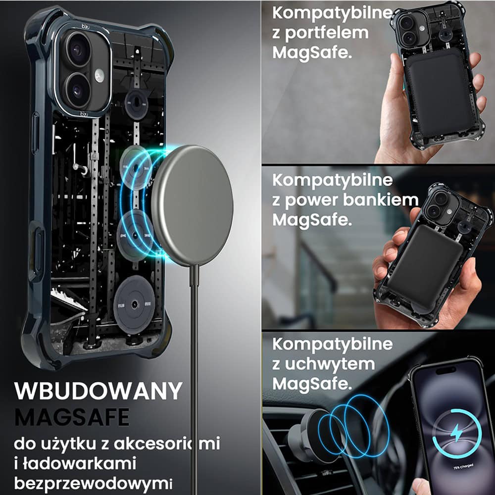 Etui do iPhone 16, Ibizu DropGuard Ultra z MagSafe, Move, Stacja Żelazo (1)
