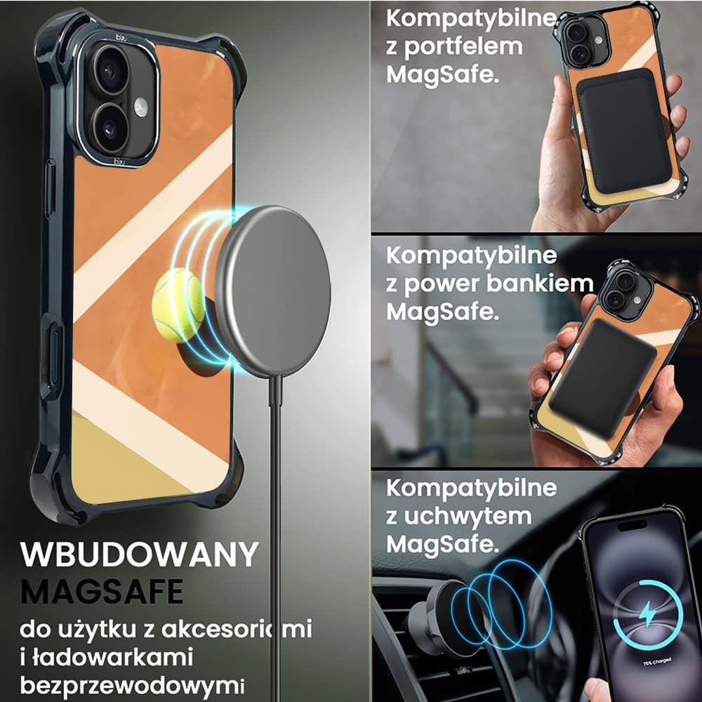 Etui do iPhone 16, Ibizu DropGuard Ultra z MagSafe, Move, Tenis (4)