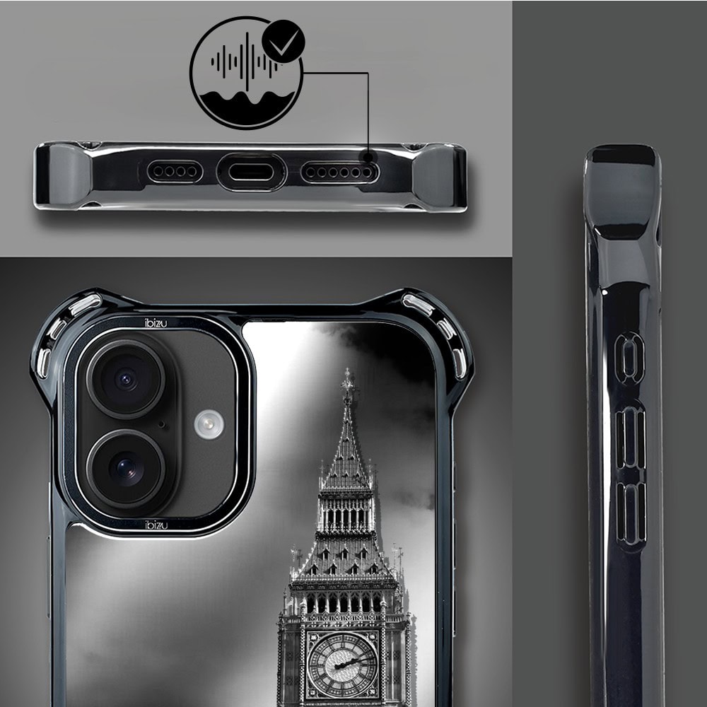 Etui do iPhone 16, Ibizu DropGuard Ultra z MagSafe, Noir City, Big Ben (6)