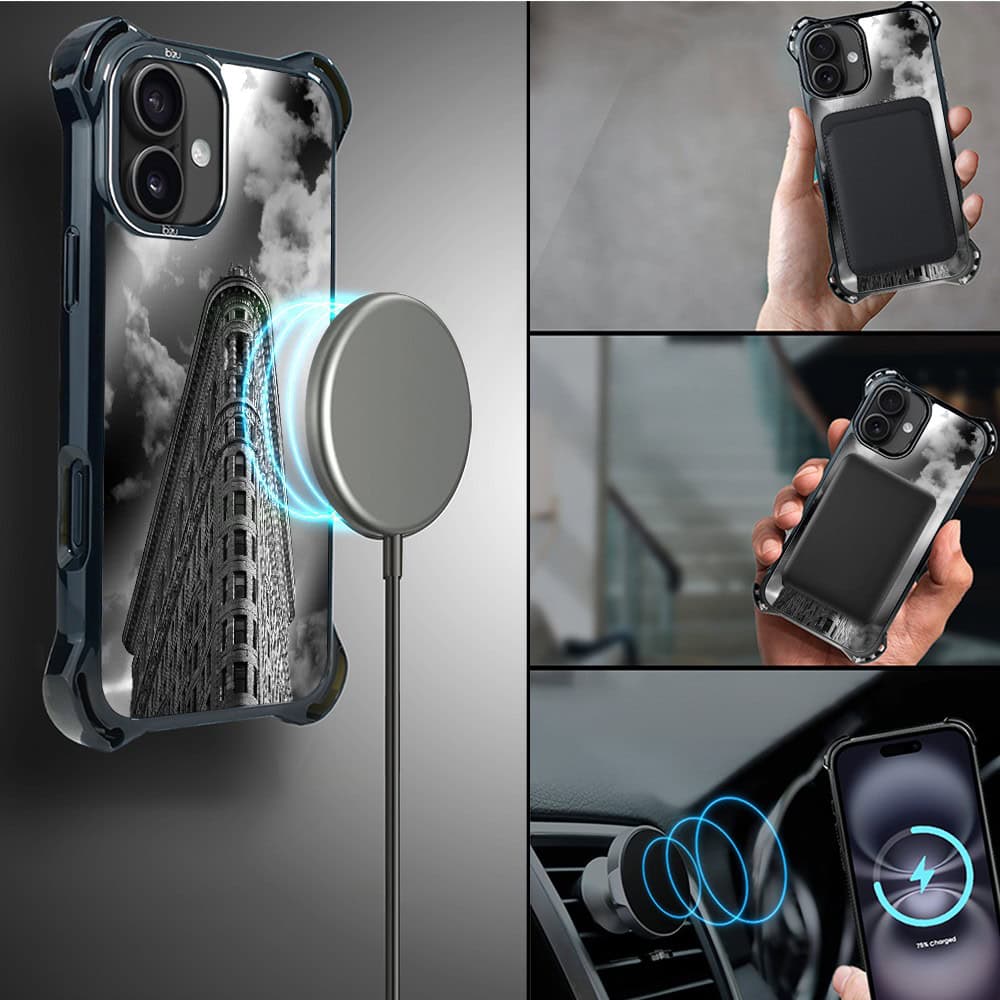 Etui do iPhone 16, Ibizu DropGuard Ultra z MagSafe, Noir City, Flatiron (8)