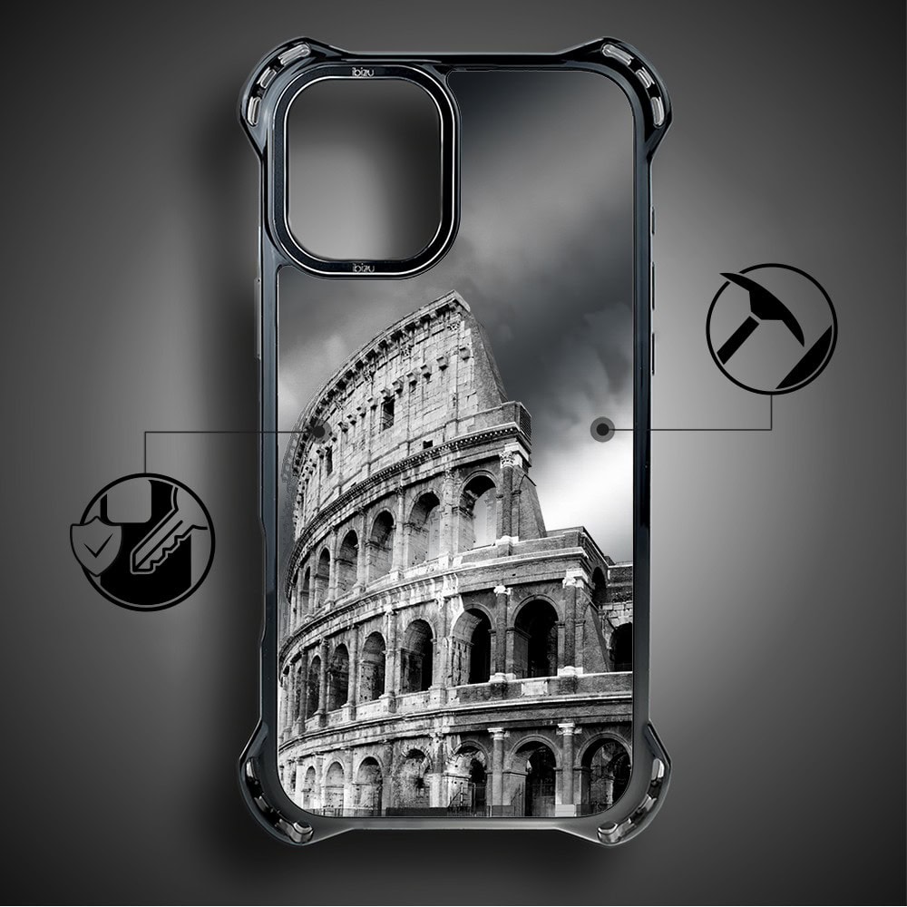 Etui do iPhone 16, Ibizu DropGuard Ultra z MagSafe, Noir City, Koloseum (2)