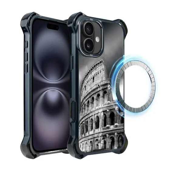 Etui do iPhone 16, Ibizu DropGuard Ultra z MagSafe, Noir City, Koloseum (3)