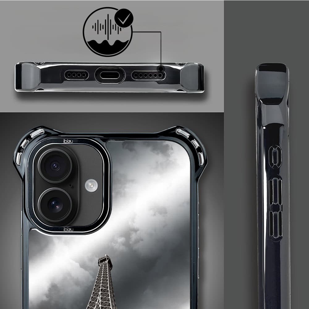 Etui do iPhone 16, Ibizu DropGuard Ultra z MagSafe, Noir City, Wieża Eiffla (6)