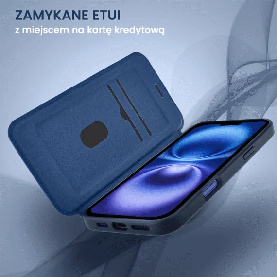 Etui do iPhone 16 Plus z klapką Solid MagSafe Book, typu książka, granatowe (7)