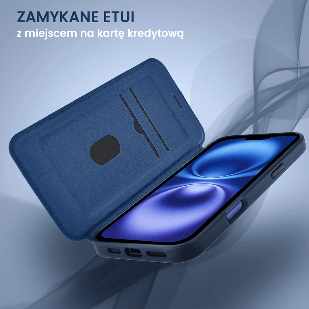 Etui do iPhone 16 Plus z klapką Solid MagSafe Book, typu książka, granatowe (7)