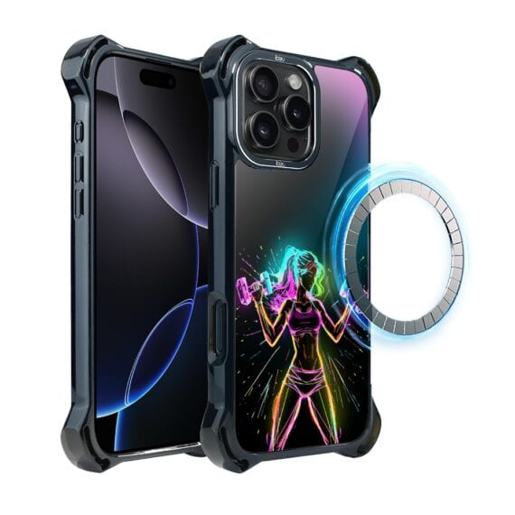 Etui do iPhone 16 Pro, Ibizu DropGuard Ultra z MagSafe, ElectroMove, Wibracja fitness (7)