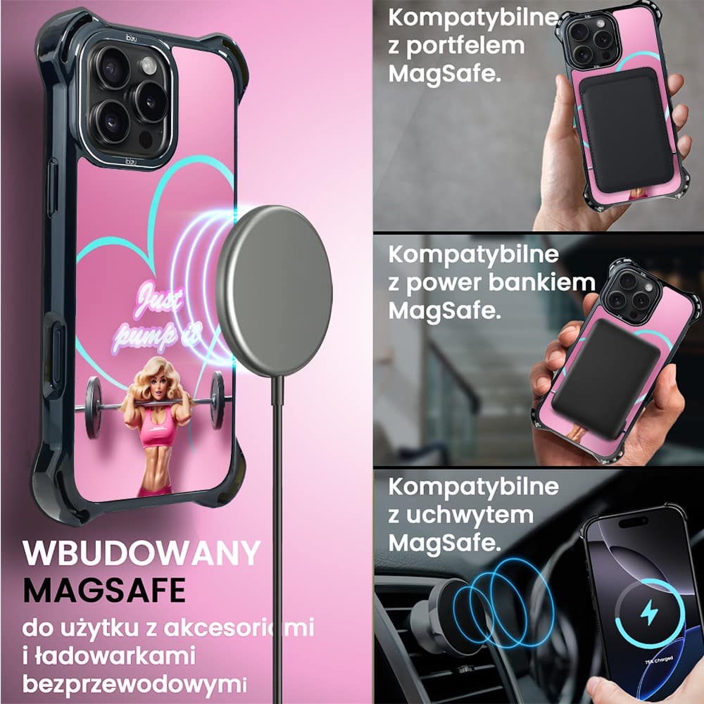 Etui do iPhone 16 Pro, Ibizu DropGuard Ultra z MagSafe, Move, Pump it love (1)