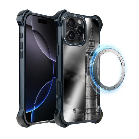 Etui do iPhone 16 Pro, Ibizu DropGuard Ultra z MagSafe, Noir City (4)