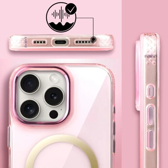 Etui do iPhone 16 Pro Max Golden Elite, cienkie, ze złotym MagSafe, różoweObszar kompozycji 6
