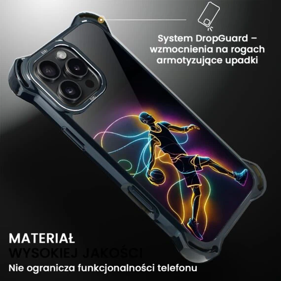 Etui do iPhone 16 Pro Max, Ibizu DropGuard Ultra z MagSafe, ElectroMove, Duch koszykówki (8)