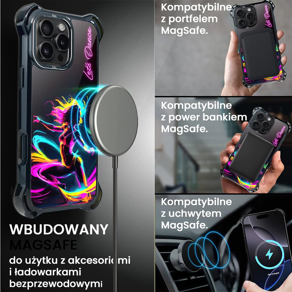 Etui do iPhone 16 Pro Max, Ibizu DropGuard Ultra z MagSafe, #ElectroMove, Taneczny rytm (1)