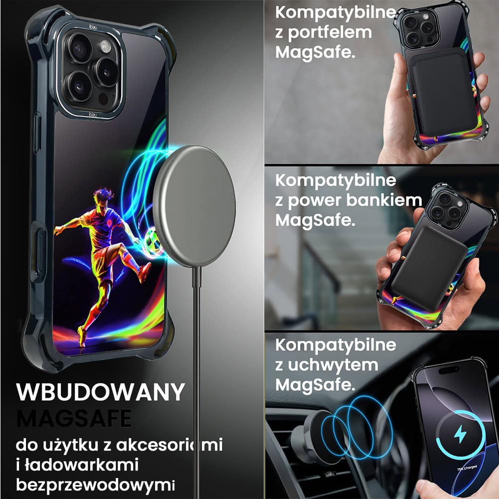 Etui do iPhone 16 Pro Max, Ibizu DropGuard Ultra z MagSafe, #ElectroMove, W rytmie piłki nożnej (1)