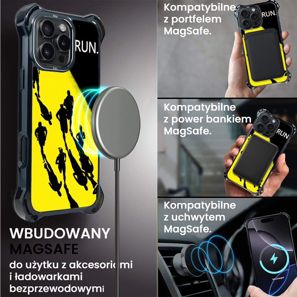 Etui do iPhone 16 Pro Max, Ibizu DropGuard Ultra z MagSafe, Move, Bieg Mistrzów (1)
