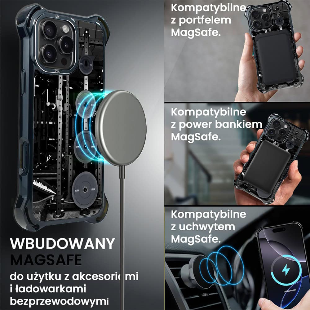 Etui do iPhone 16 Pro Max, Ibizu DropGuard Ultra z MagSafe, Move, Stacja Żelazo (1)